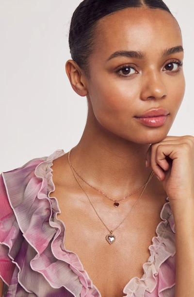 Ted Baker Hara Tiny Heart Pendant Necklace In Rose Gold