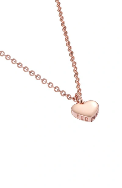 Shop Ted Baker Hara Tiny Heart Pendant Necklace In Rose Gold