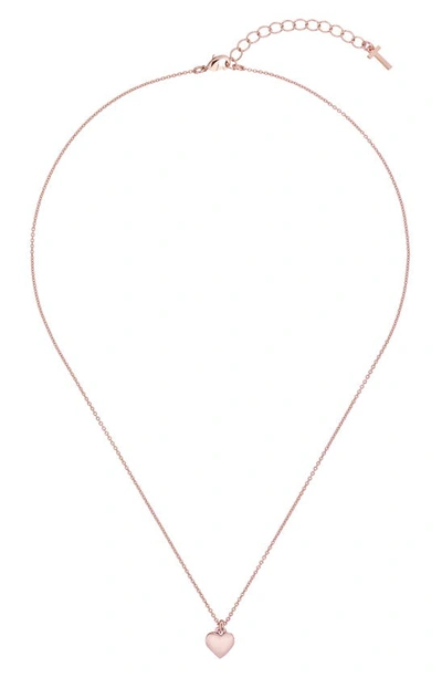 Ted Baker Hara Tiny Heart Pendant Necklace In Rose Gold