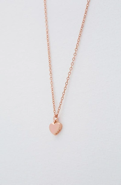 Ted Baker Hara Tiny Heart Pendant Necklace In Rose Gold