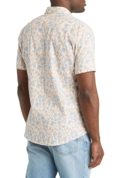Shop Faherty Breeze Floral Short Sleeve Hemp & Lyocell Button-down Shirt In Tropic Shores Floral