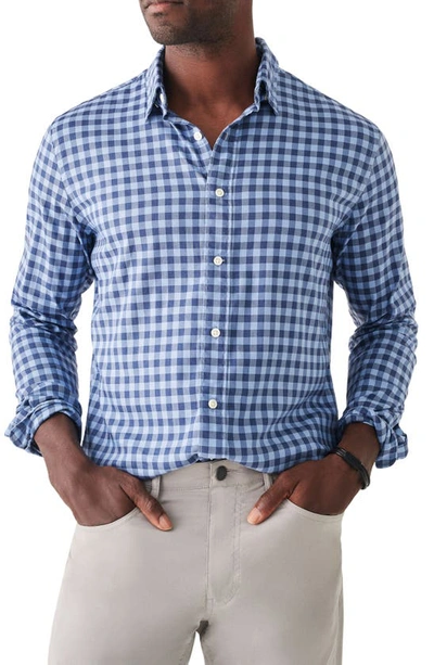 Shop Faherty The Movement Plaid Button-up Shirt In Navy Skies Check