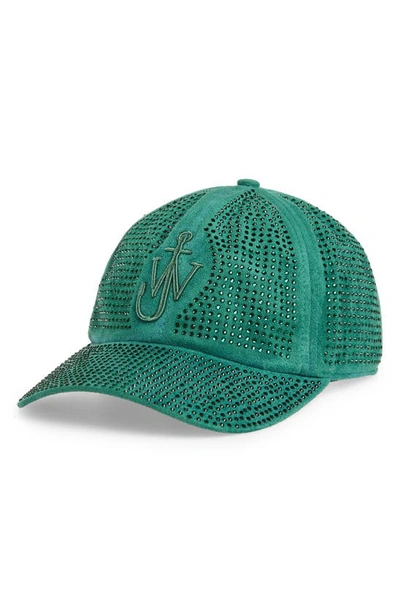 Shop Jw Anderson Embellished Baseball Cap In Bright Green