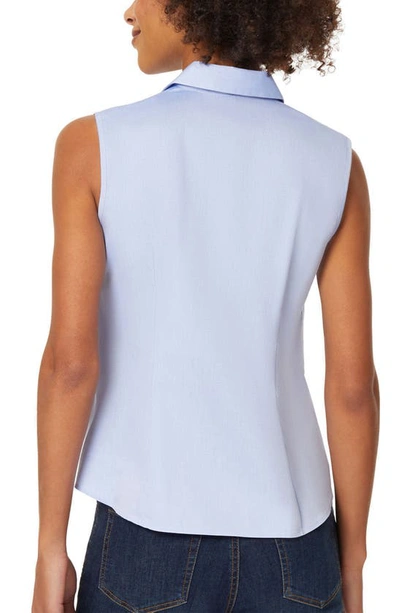 Jones New York Sleeveless Cotton Blouse In Blue