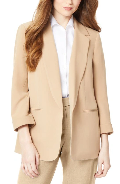 Shop Jones New York Three Quarter Sleeve Blazer In Praline