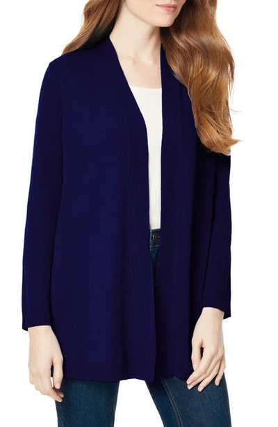 Shop Jones New York Open Front Cardigan In Collection Navy