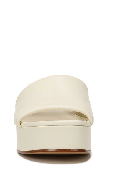 Vince Margo Leather Block-heel Slide Sandals In Marble Cream