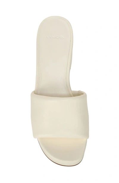 Vince Margo Leather Block-heel Slide Sandals In Marble Cream