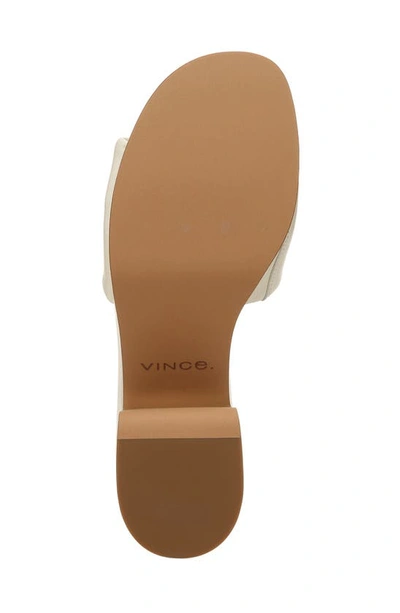 Vince Margo Leather Block-heel Slide Sandals In Marble Cream