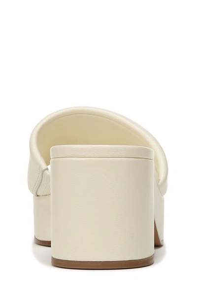 Vince Margo Leather Block-heel Slide Sandals In Marble Cream