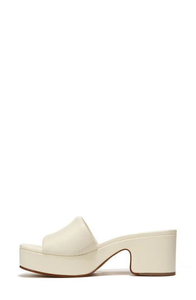 Vince Margo Leather Block-heel Slide Sandals In Marble Cream