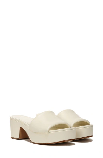 Vince Margo Leather Block-heel Slide Sandals In Marble Cream