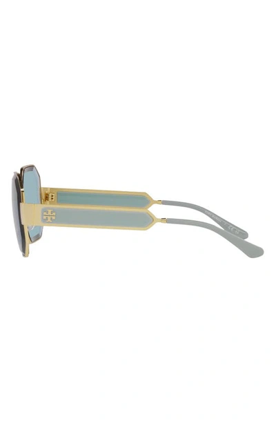 Tory Burch 60mm Tinted Geometric Sunglasses In Azure