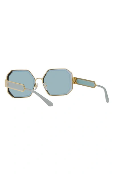 Tory Burch 60mm Tinted Geometric Sunglasses In Azure