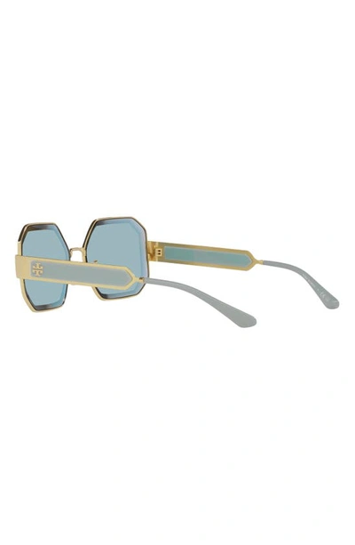 Tory Burch 60mm Tinted Geometric Sunglasses In Azure