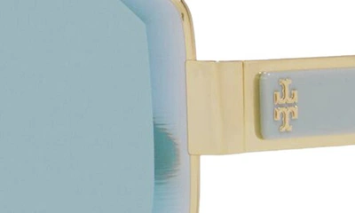Tory Burch 60mm Tinted Geometric Sunglasses In Azure