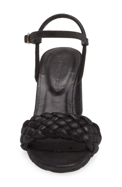Chocolat Blu Chaya Braided Block Heel Sandal In Black Shimmer