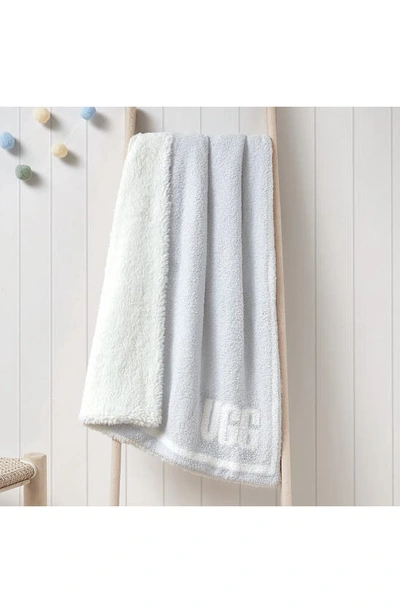 Shop Ugg Anabelle Baby Blanket In Glacier Grey