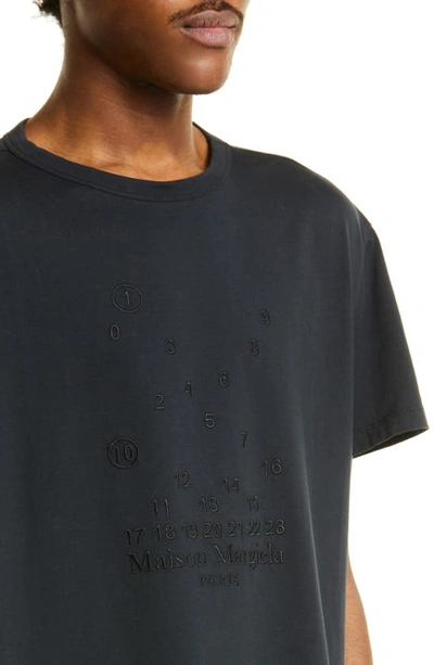 Shop Maison Margiela Number Logo Cotton T-shirt In Charcoal