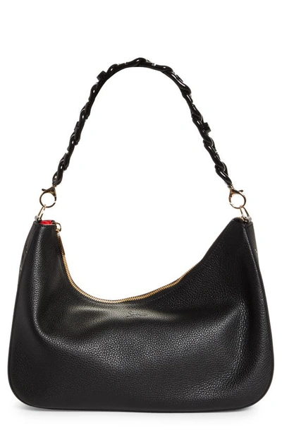 Shop Christian Louboutin Large Loubilab Leather Shoulder Bag In Black-black/ Black/ Black