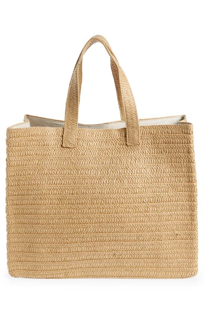 Shop Btb Los Angeles Hola Beaches Straw Tote In Sand Coral