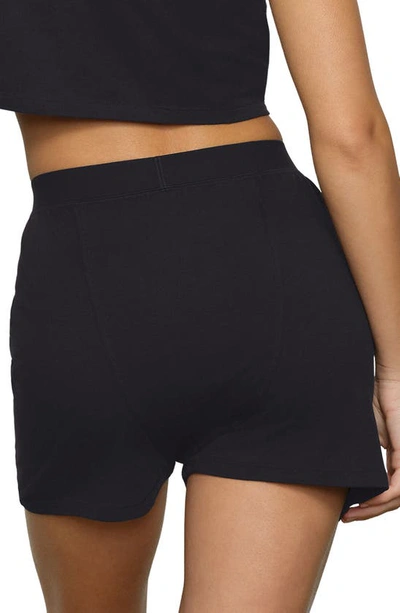 Skims Boyfriend Stretch-modal And Cotton-blend Jersey Boxer Shorts In Onyx