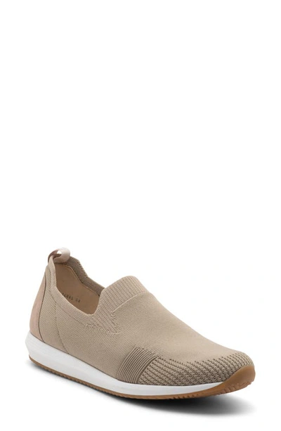 Ara Leena Slip-on Sneaker In Sand Wovenstretch