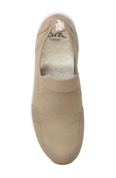 Ara Leena Slip-on Sneaker In Sand Wovenstretch