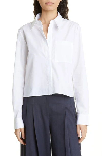 Shop Twp Boy Crop Cotton Button-up Shirt In White