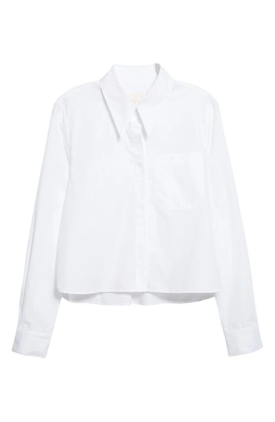 Shop Twp Boy Crop Cotton Button-up Shirt In White