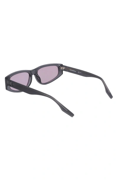 Shop Converse Fluidity 56mm Rectangular Sunglasses In Crystal Cyber Grey