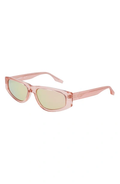 Shop Converse Fluidity 56mm Rectangular Sunglasses In Crystal Cheeky Coral