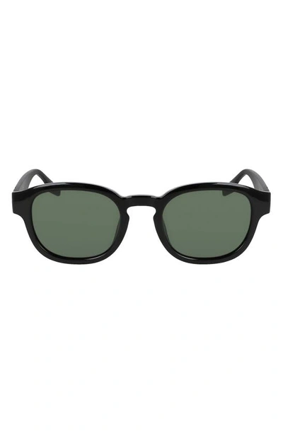Shop Converse Fluidity 50mm Round Sunglasses In Black