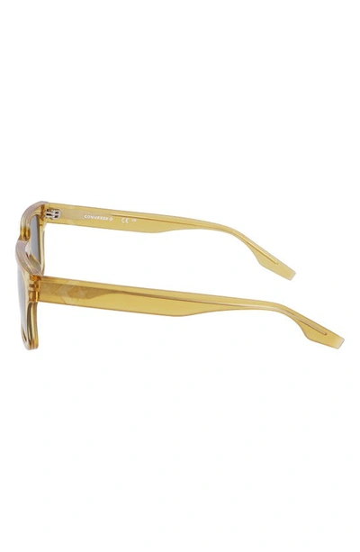 Shop Converse Fluidity 52mm Rectangular Sunglasses In Crystal Burnt Honey