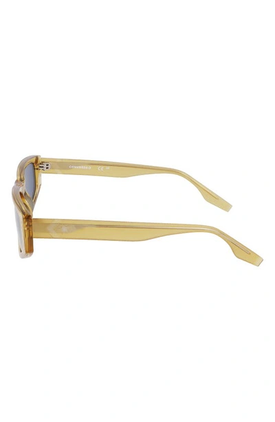 Shop Converse Fluidity 56mm Rectangular Sunglasses In Crystal Burnt Honey