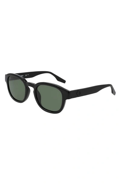 Shop Converse Fluidity 50mm Round Sunglasses In Black