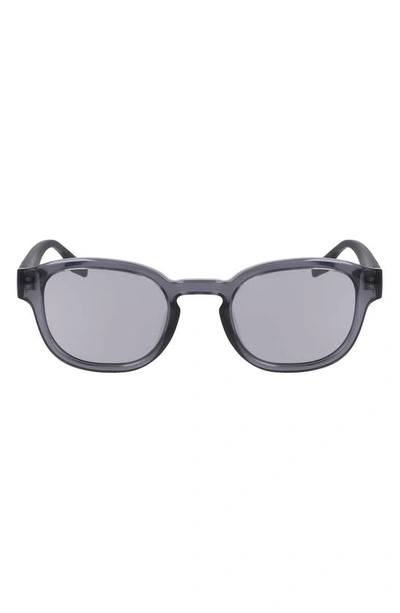 Shop Converse Fluidity 50mm Round Sunglasses In Crystal Cyber Grey