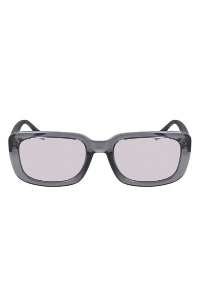 Shop Converse Fluidity 54mm Rectangular Sunglasses In Crystal Cyber Grey