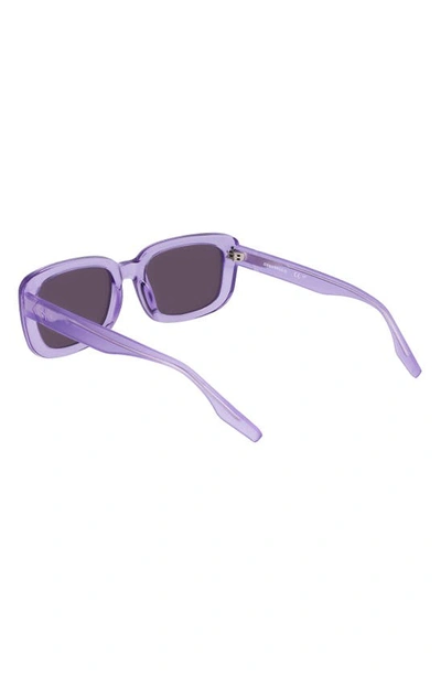 Shop Converse Fluidity 54mm Rectangular Sunglasses In Crystal Vapor Violet