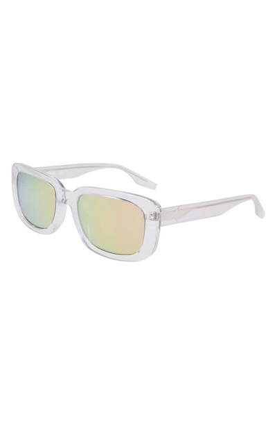 Shop Converse Fluidity 54mm Rectangular Sunglasses In Crystal Clear