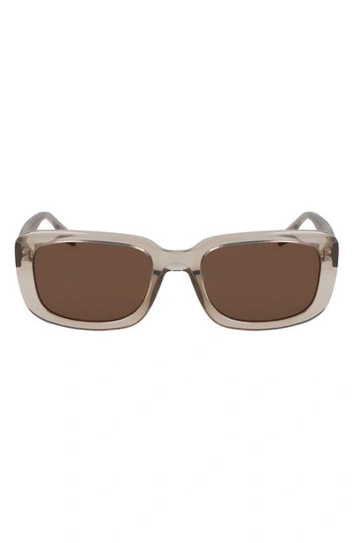 Shop Converse Fluidity 54mm Rectangular Sunglasses In Crystal Beach Stone