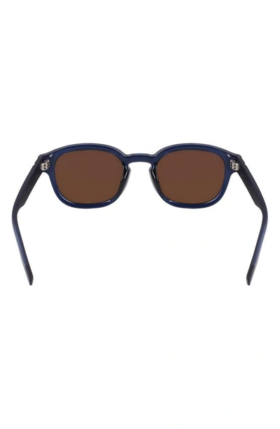 Shop Converse Fluidity 50mm Round Sunglasses In Crystal  Navy