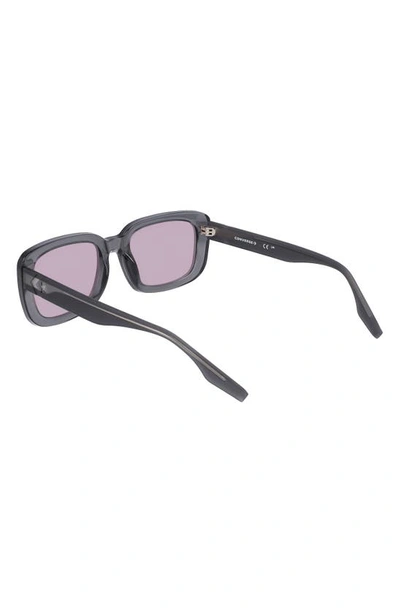 Converse Fluidity 54mm Rectangular Sunglasses In Crystal Cyber Grey
