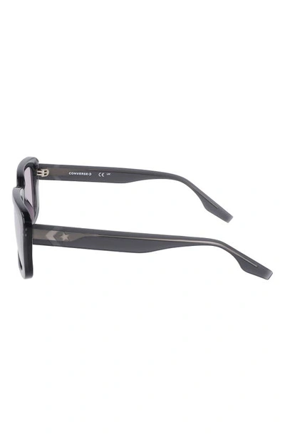 Converse Fluidity 54mm Rectangular Sunglasses In Crystal Cyber Grey