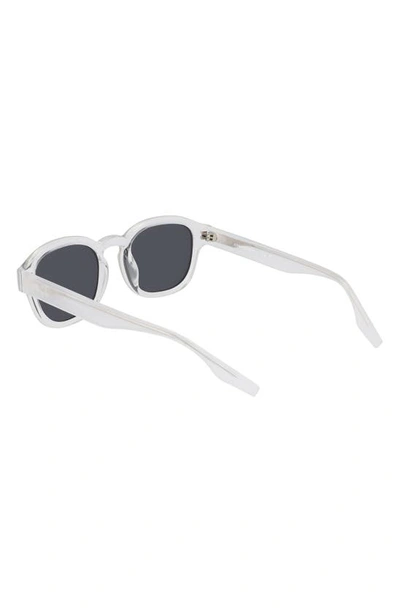 Shop Converse Fluidity 50mm Round Sunglasses In Crystal Clear