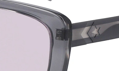 Shop Converse Fluidity 54mm Rectangular Sunglasses In Crystal Cyber Grey