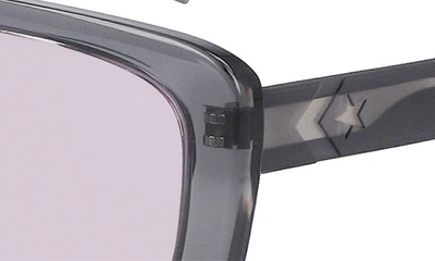 Converse Fluidity 54mm Rectangular Sunglasses In Crystal Cyber Grey