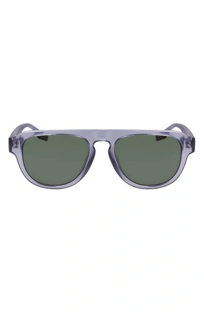 Shop Converse Fluidity 53mm Aviator Sunglasses In Crystal Smoke