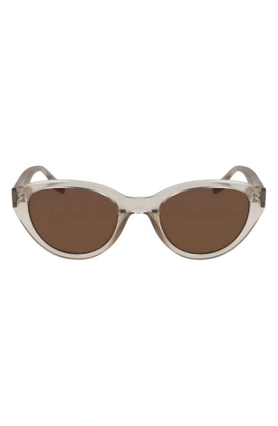 Shop Converse Fluidity 52mm Cat Eye Sunglasses In Crystal Beach Stone