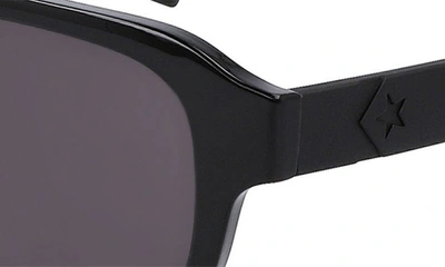 Shop Converse Fluidity 53mm Aviator Sunglasses In Black